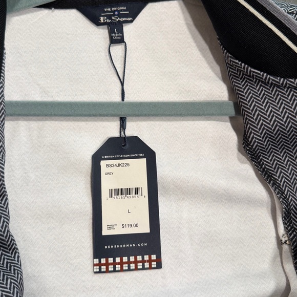 NWT Ben Sherman Herringbone Track Bomber Jacket - Picture 9 of 10